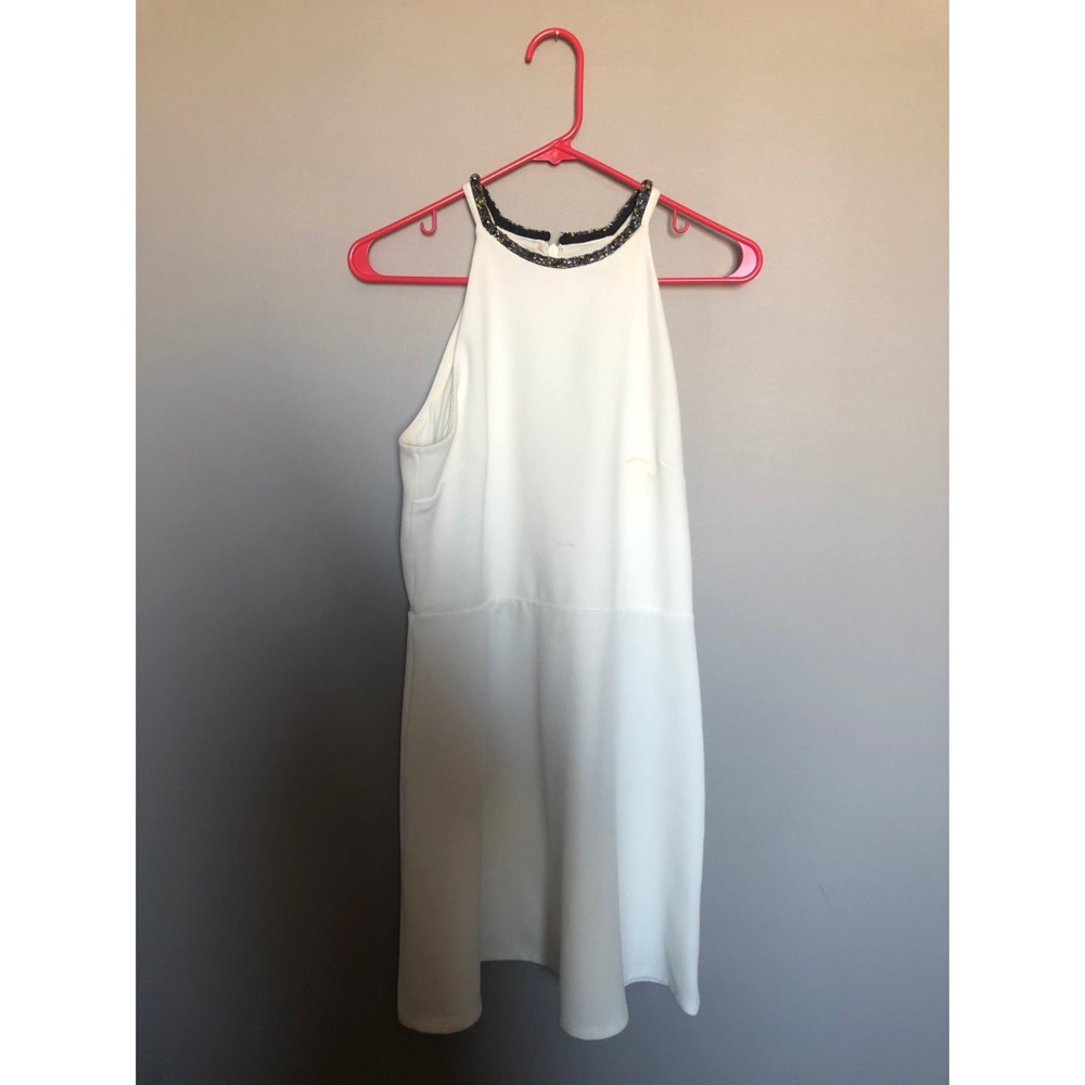 White dress with beading collar